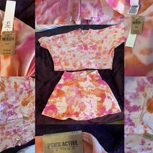 NWT Victoria Secret outfit. Skort size s shirt m. Tie-dye.